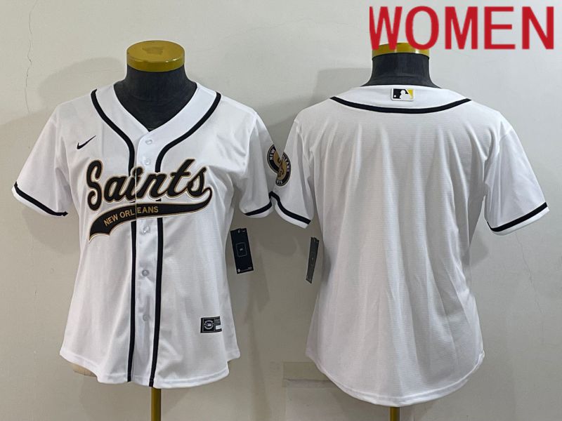 Women New Orleans Saints Blank White 2022 Nike Co branded NFL Jerseys